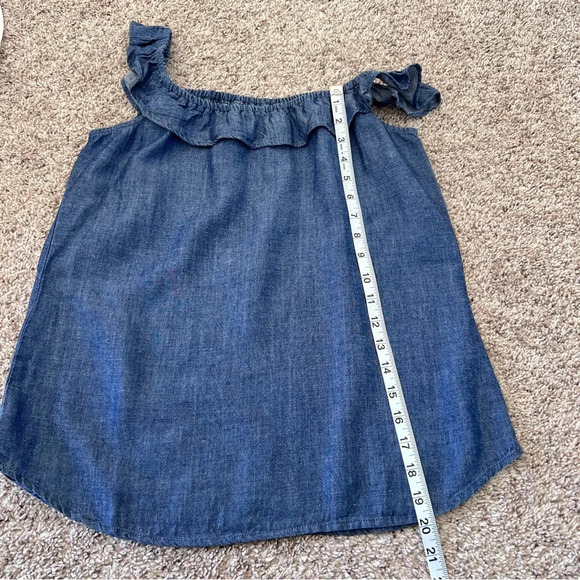 Reformation Scarlett Chambray Denim Off Shoulder Blouse - Picture 7 of 10